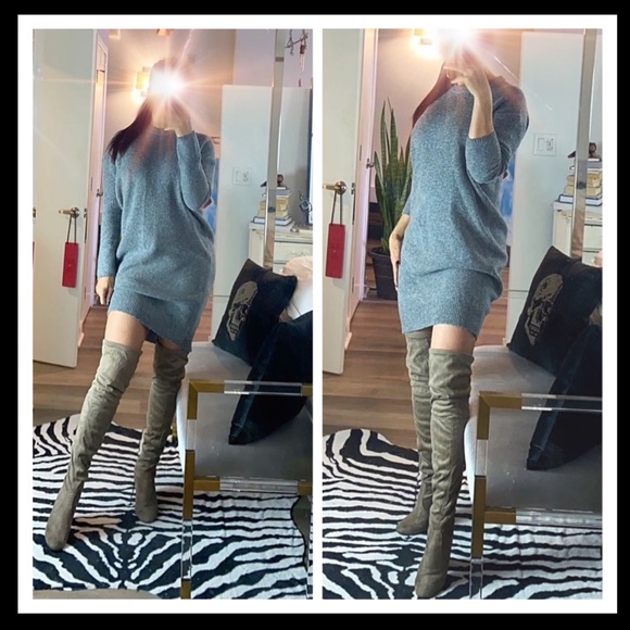 Acne Studios Oversized Gray Lambswool Sweater Dress - Size Small - Picture 3 of 17